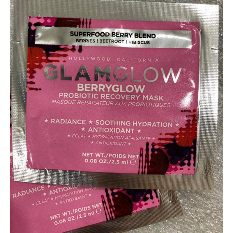 Glamglow BERRYGLOW™  Probiotic Recovery Face Mask mặt nạ dưỡng ẩm & sửa chữa + khôi phục hàng rào bảo vệ da.
