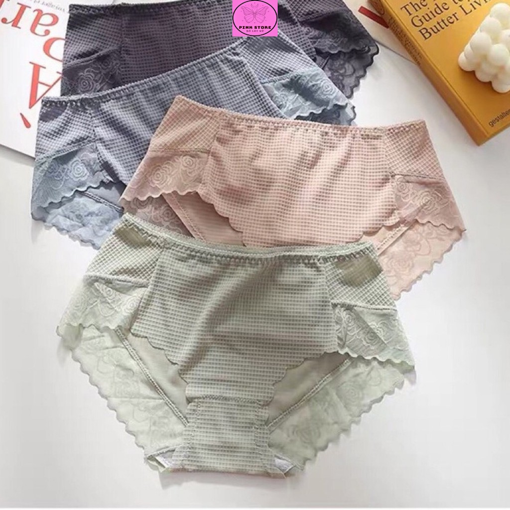 Quần Lót Nữ Thun Lạnh Trơn Su Phối Ren Sexy Mềm Mại PINK STORE QL2207 | BigBuy360 - bigbuy360.vn