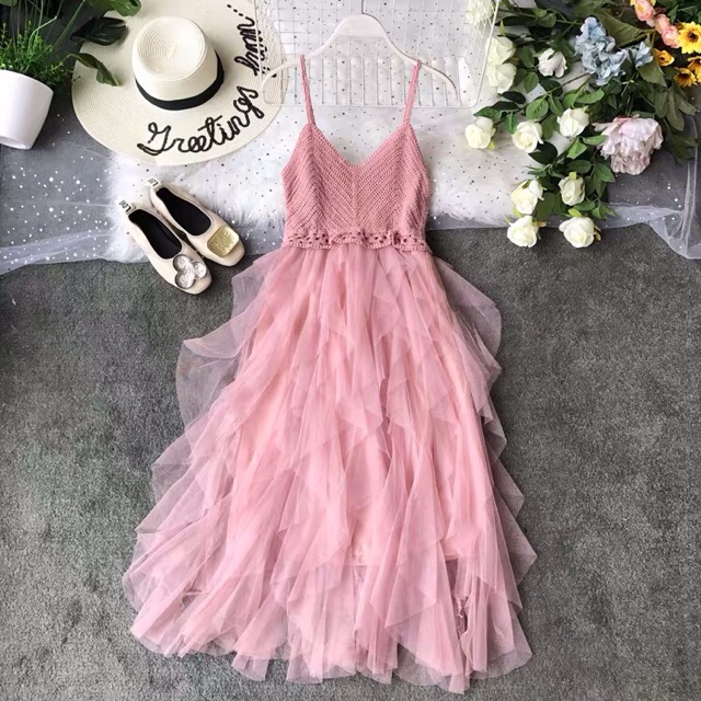 {Order7-10 ngày}Váy công chúa nhiều lớp len đan đi biển | BigBuy360 - bigbuy360.vn