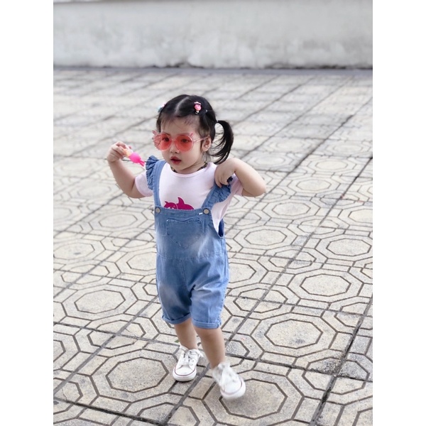 Quần yếm cho bé gái 1 tuổi đến 4 tuổi - Yếm bò đùi bé gái_bèo dây siêu đáng yêu