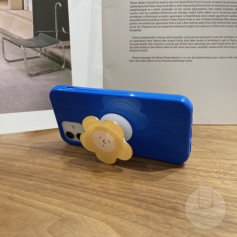 Ốp điện thoại kèm chân đỡ hình hoa cho iPhone11 12 Pro Max 11ProMax 11 X XR XS Max 7 8Plus