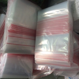 Túi zipper trong chỉ đỏ