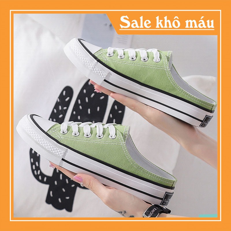 Giày Sục Vải MINSU M222 Kiểu Dáng Bata Sneaker Hàn Quốc Kết Hợp Giày Lười Slip On Không Gót HOT 2021 Đơn Giản Cho Bạn Nữ