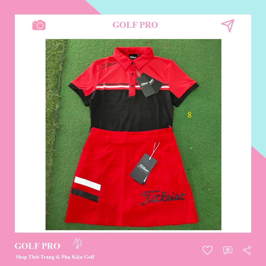 Set chân váy và áo golf nữ thời trang Titleist thể thao cao cấp shop GOLF PRO AV003