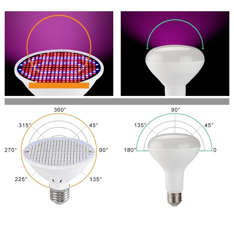 E27 E14 Led Grow Light Bulb/ Full Spectrum Hydroponic Plant Grow Lights/ Indoor Flower Seedlings Grow Tent Lamps