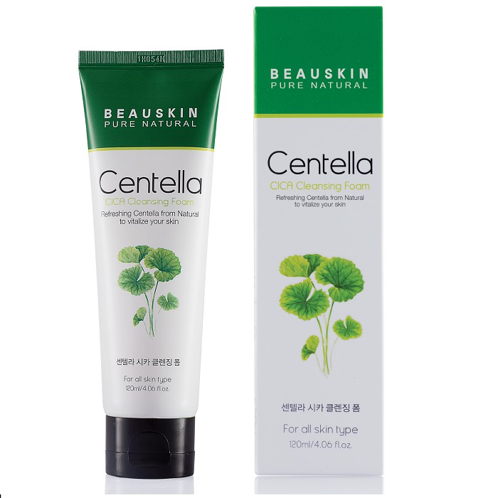 Sữa Rửa Mặt Thải Độc Sạch Nhờn,Trắng Mềm Da Rau Má Beauskin Centella Cleansing Foam Hàn quốc Cao Cấp 120ml/ Hộp