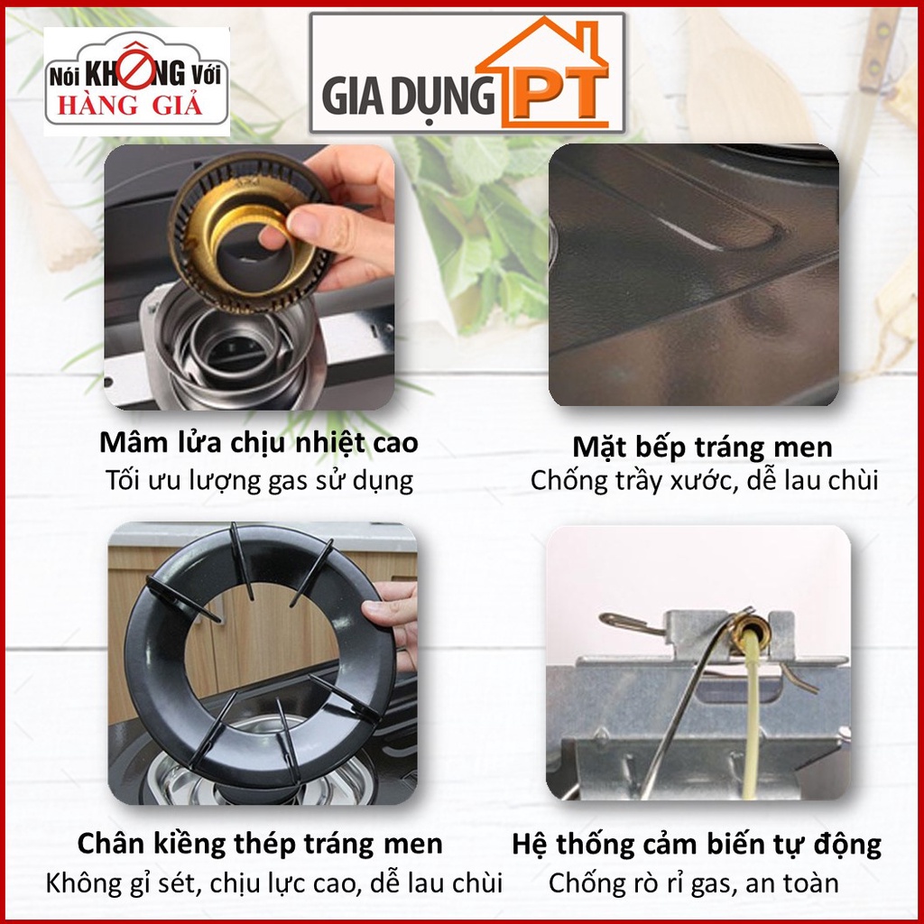 Bếp gas dương Paloma PA-V71ES PA-V72ES sản xuất tại Việt Nam, mặt bếp tráng men cao cấp, đầu đốt ECO tiết kiệm