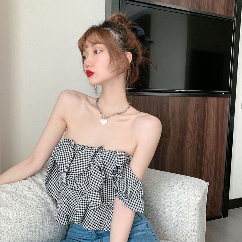 Áo Ống kiểu Bèo một bên vai chun lưng Cỏ boutique | BigBuy360 - bigbuy360.vn