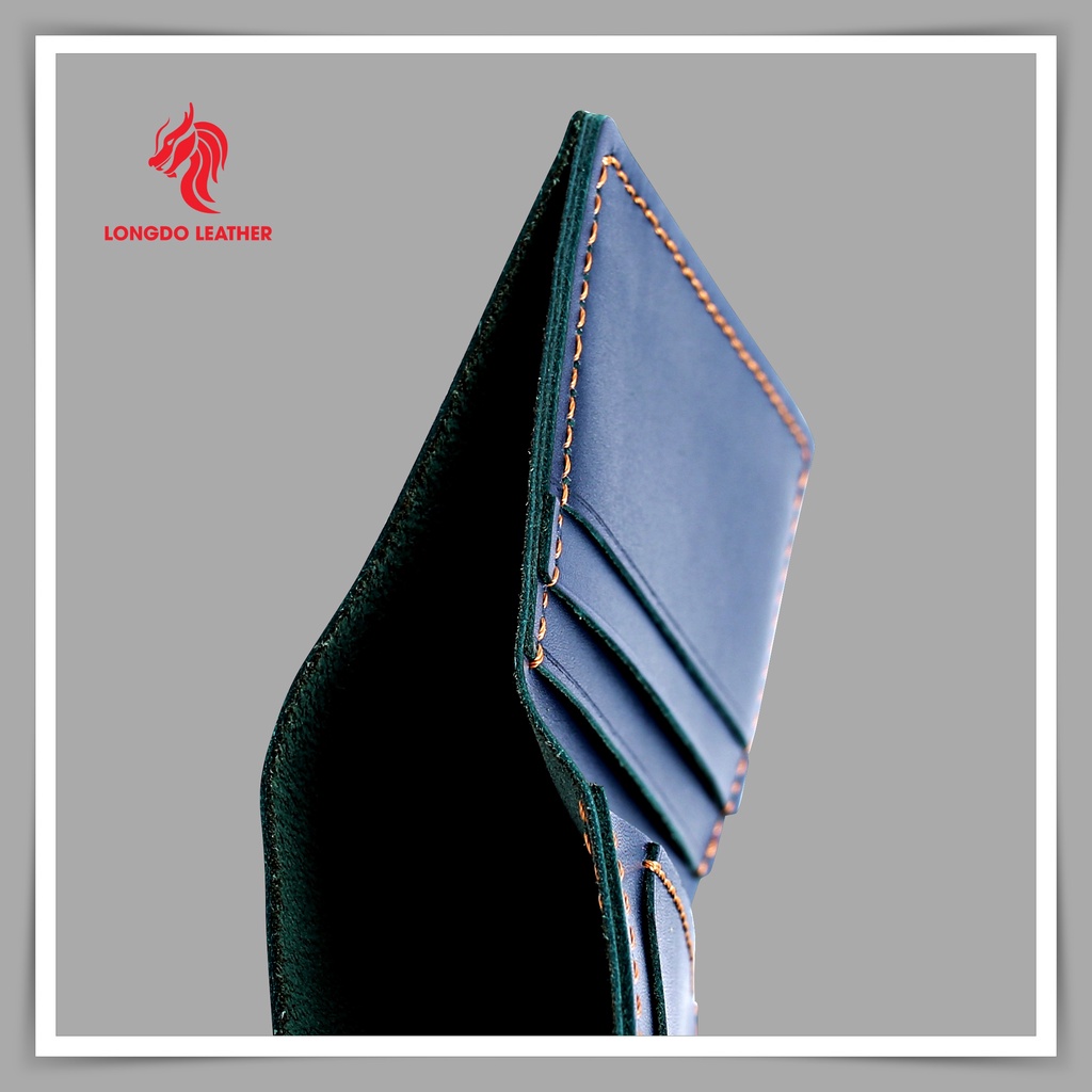 Ví da đứng nam cao cấp da bò thật - Bảo hành 5 năm - Hàng chính hãng thương hiệu Longdo Leather - BD04
