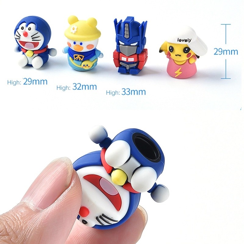 Nắp Van Bánh Xe Hơi Bằng Cao Su ABS Chống Bụi In Họa Tiết Hoạt Hình Dễ Thương