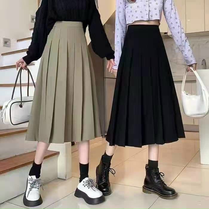 Chân váy xếp ly midi sịn _ Hàng Quảng Châu