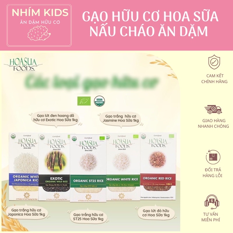 Gạo hữu cơ ST25 Hoa Sữa 1kg