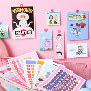 Stickers basic dot, label phong cách Hàn