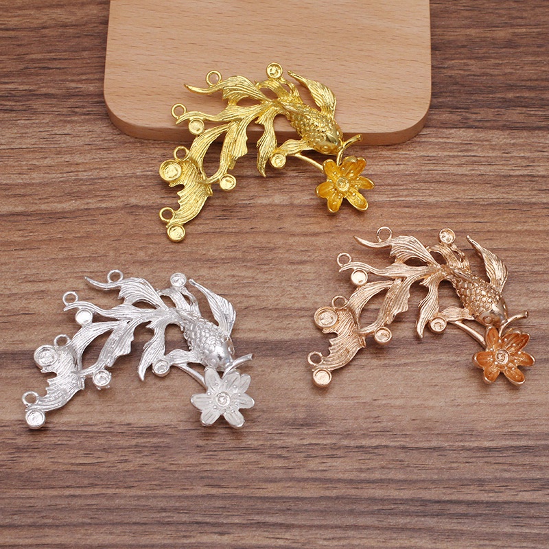 1 phiến đúc cá chép 63*48mm nguyên liệu làm trâm làm trang sức cổ trang cosplay cổ phục có màu KC