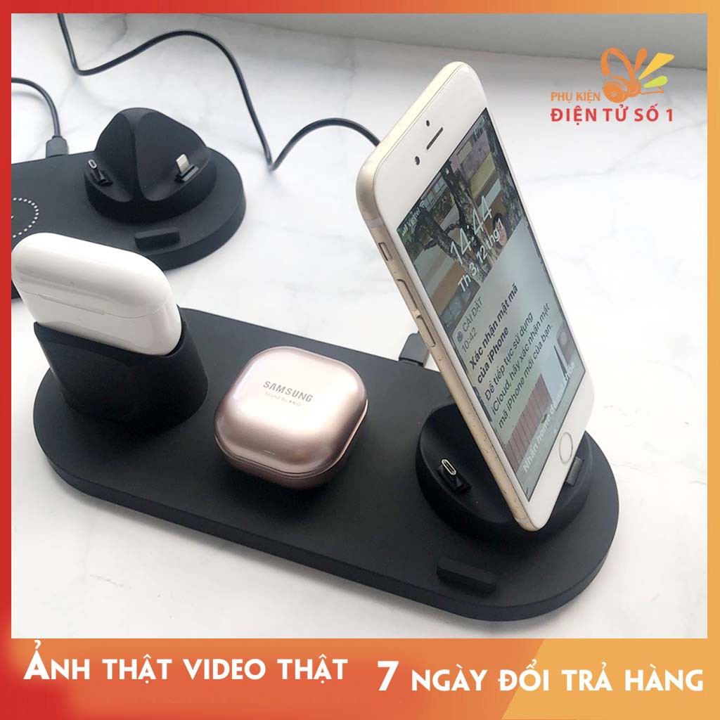 Đế Sạc không dây đa năng 6 trong 1cho điện thoại, tai nghe, apple watch