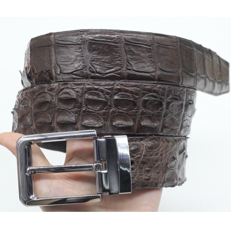 Dây Nịt Nam, Dây Thắt Lưng Gai Da Cá Sấu Bản 3.8cm Bản Liền Không Nối Sản Phẩm Kèm Mặt Khóa Kim Cài Cao Cấp BH 12 Tháng