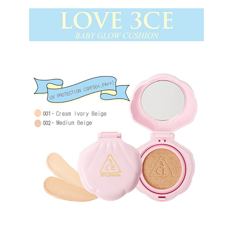 Phấn nước 3CE Love Baby Glow Cushion Mua 1 tặng 1