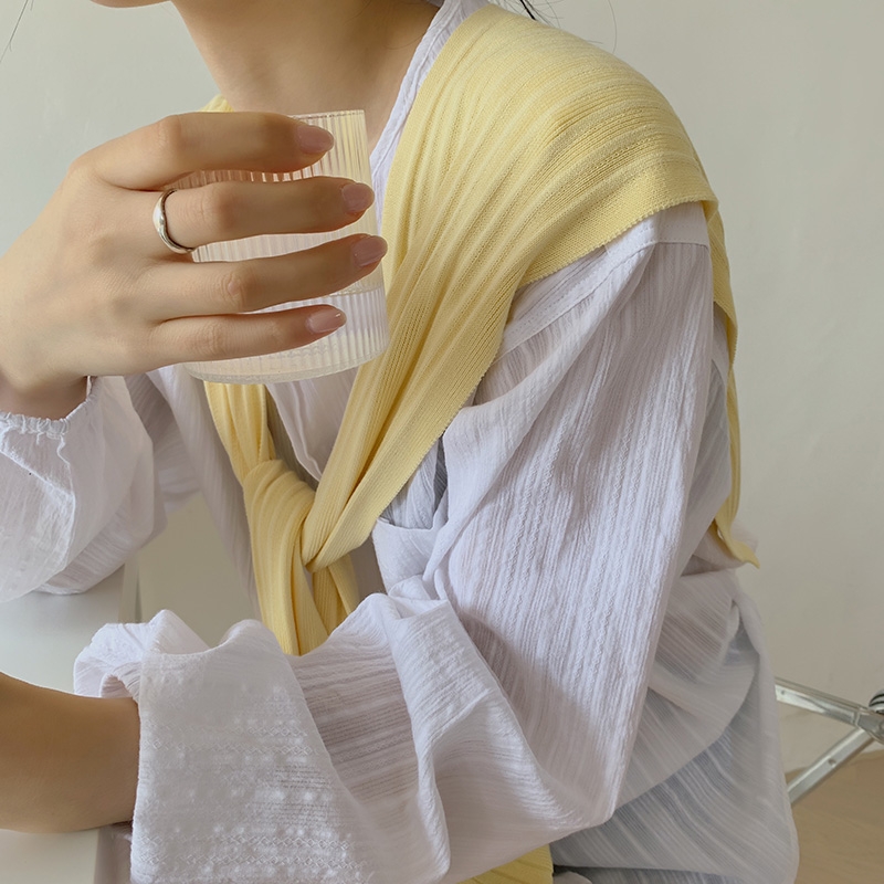 Khăn choàng cổ dệt kim 21697 vải lụa lạnh màu trơn dạng cột với 9 màu dễ phối đồ