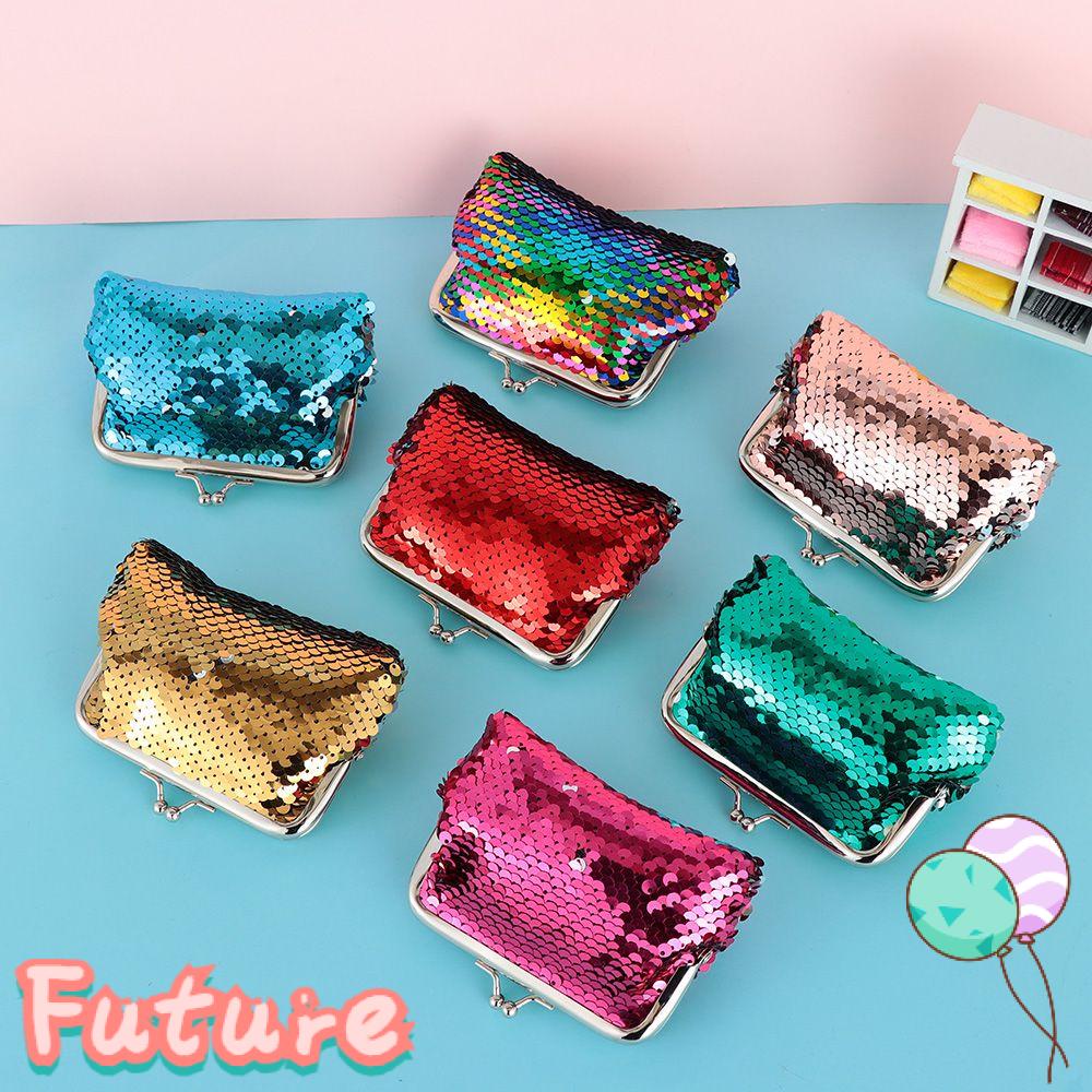 Ví Đựng Tai Nghe / Tiền Xu Đính Sequin Lấp Lánh Cho Bé Gái