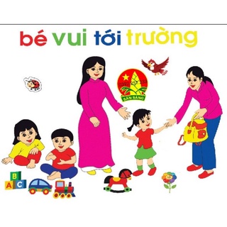 Tranh góc mầm non mừng bé yêu tới trường [ Xốp ép giấy bóng đẹp ]