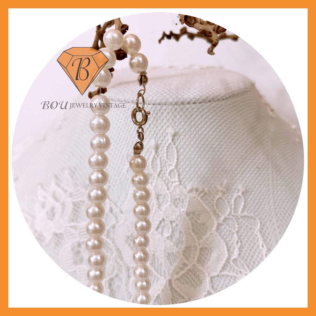 VÒNG CỔ TRAI NHỰA SECONDHAND TRANG SỨC SI NHẬT BẢN BOU JEWELRY VINTAGE MÃ VC320