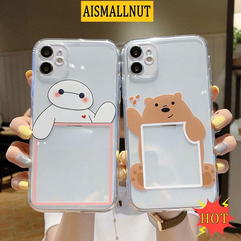 Ốp Điện Thoại Tpu Dẻo Trong Suốt Hình Gấu Chống Rơi Cho Iphone 13 12 11 Pro Max 6 6s 7 8 Plus X Xs Xr Xsmax