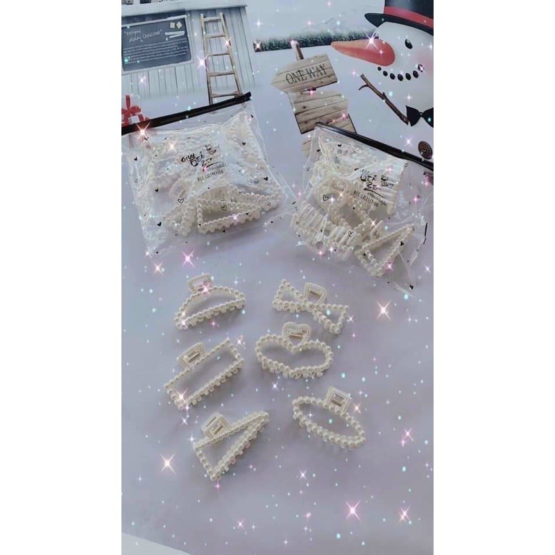 Set kẹp càng cua ngọc trai nhân tạo 6 món Dakota