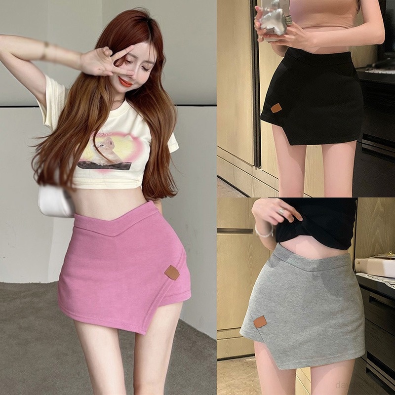 Chân Váy Ngắn Hàn Quốc Màu Trơn Thiết Kế Độc Đáo Cho Nữ