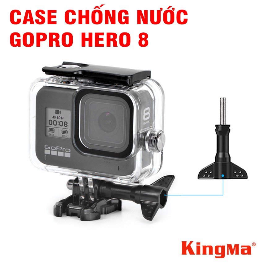 Hộp bảo vệ và chống nước gopro 8 black độ sâu 60m bằng nhựa mica trong suốt