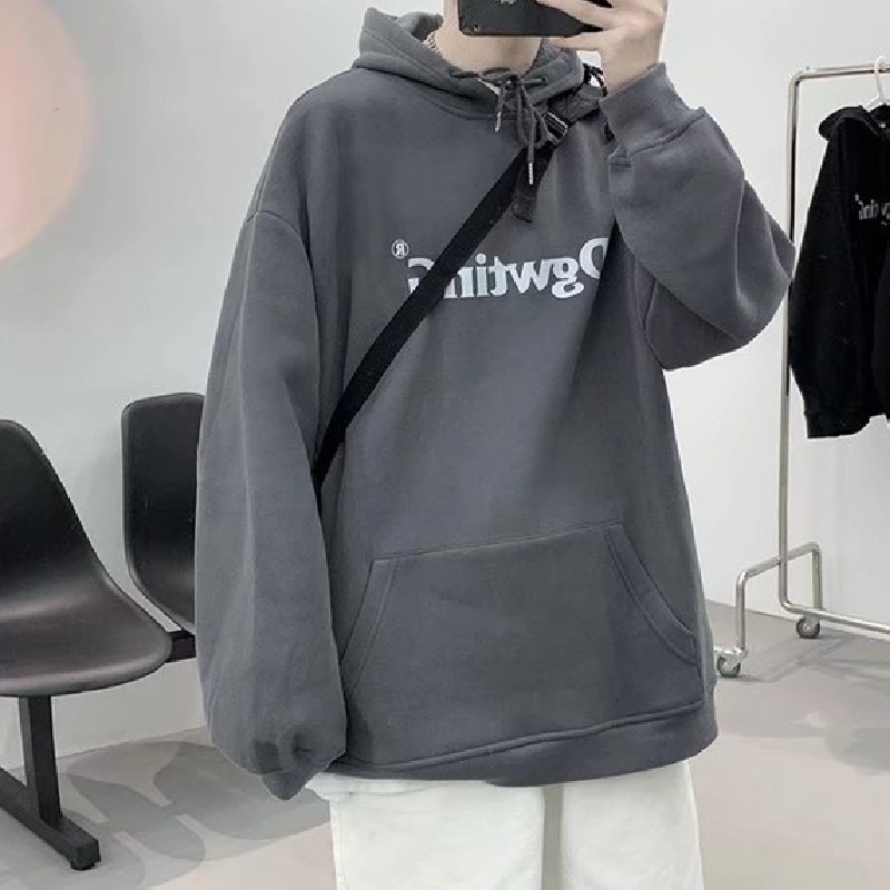 Áo hoodie Dáng Rộng In Chữ Phong Cách Hàn Quốc Thời Trang Mùa Đông Cho Nam [M-5XL]