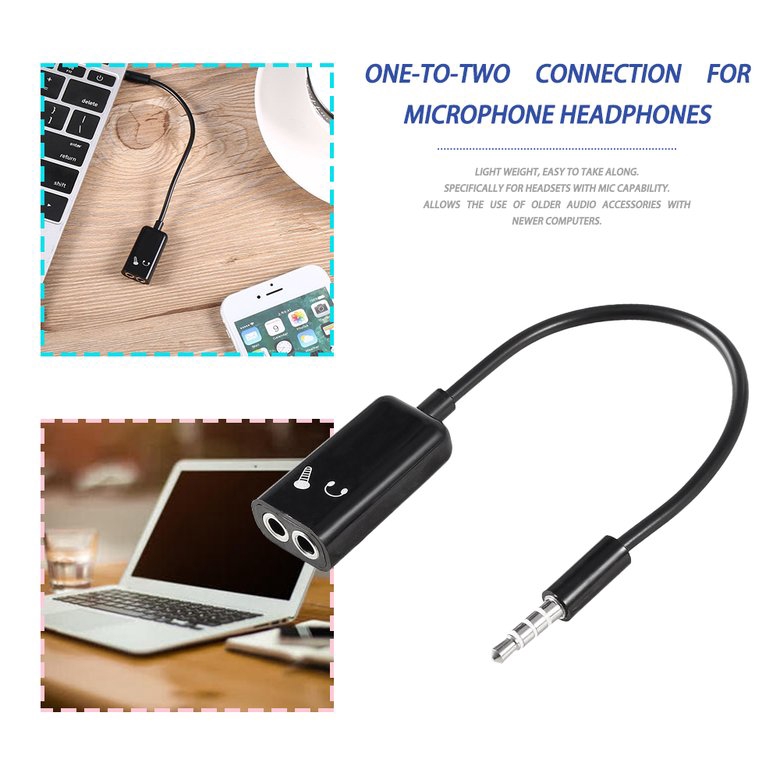 Dây cáp nối đổi đầu tai nghe 3.5mm và mic
