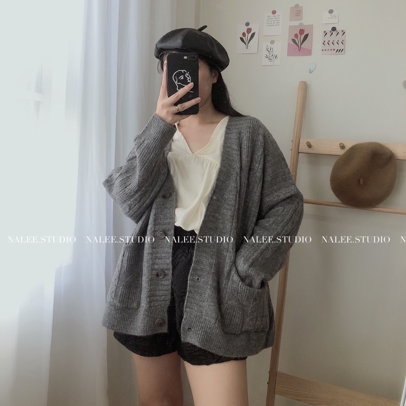 Áo khoác len cardigan vặn thừng | BigBuy360 - bigbuy360.vn