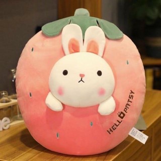 Gấu Bông Có Mền 3in1 Thỏ Dâu
