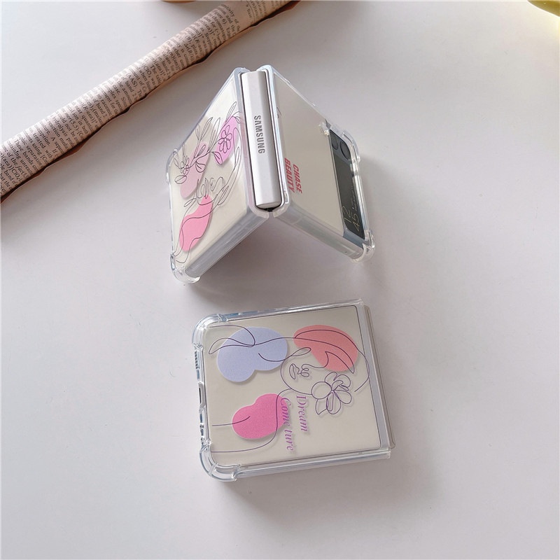 Ốp Samsung Galaxy Z Flip4 5G / Z Flip 4 / Z Flip3 5G / Z Flip 3 trong suốt dễ thương ZF408 ZF409