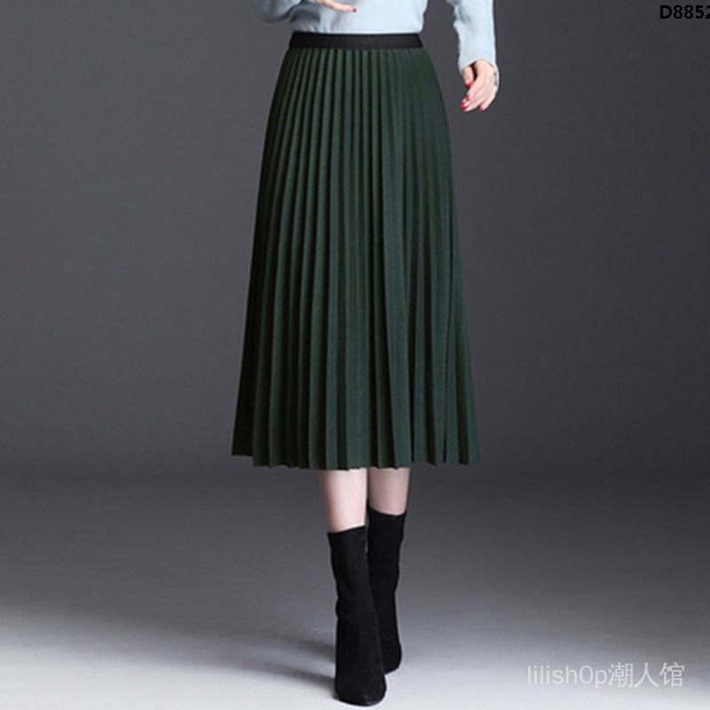 Chân Váy Chữ A Vải Len Mỏng Xếp Ly Lưng Cao Thời Trang 2020 | BigBuy360 - bigbuy360.vn