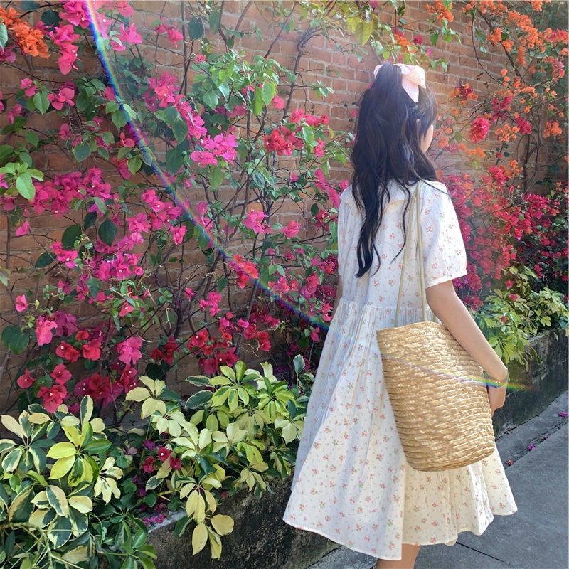 Đầm Hoa Cổ Búp Bê Dễ Thương Thời Trang Mùa Hè Cho Nữ