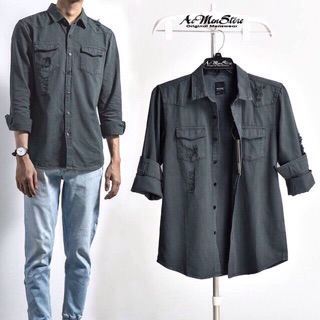ÁO SƠ MI-DENIM-ROUTINE CAO CẤP-VN-XK