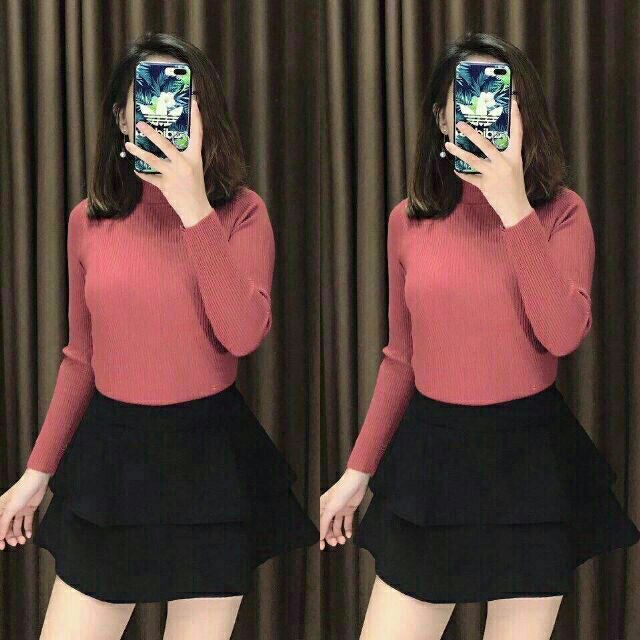 ÁO LEN TĂM Cổ Cao 3 Phân Siêu Hot [Hình Thật + Video - CH33