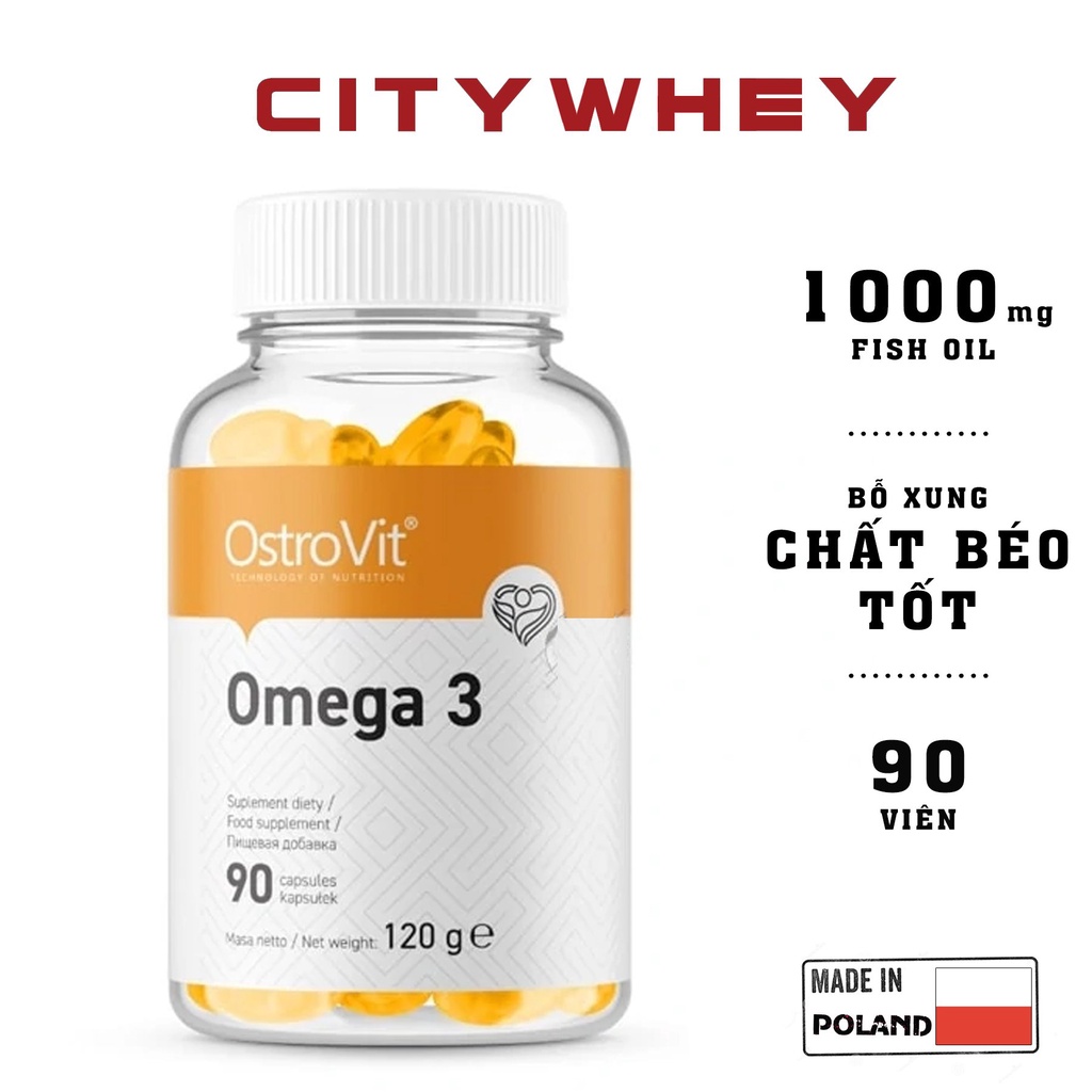 VITAMIN-KHOÁNG CHẤT OSTROVIT OMEGA 3 90 VIÊN -180 VIÊN,HỖ TRỢ SÁNG MẮT ĐẸP DA TỐT CHO NÃO -HÀNG BA LAN