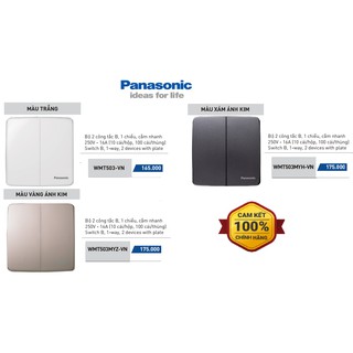 Combo 5 cái - Bộ 2 Công Tắc B, 1 Chiều, Cắm Nhanh Dòng Minerva Panasonic - WMT503-VN, WMT503MYZ-VN, WMT503MYH-VN