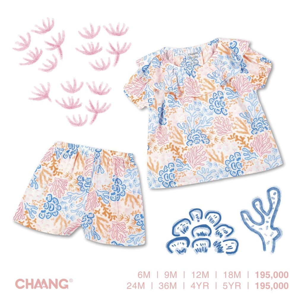 Chaang- Bộ cộc, hai dây chất lanh Chaang cho bé gái từ 3 tháng đến 5 tuổi SS2020D01