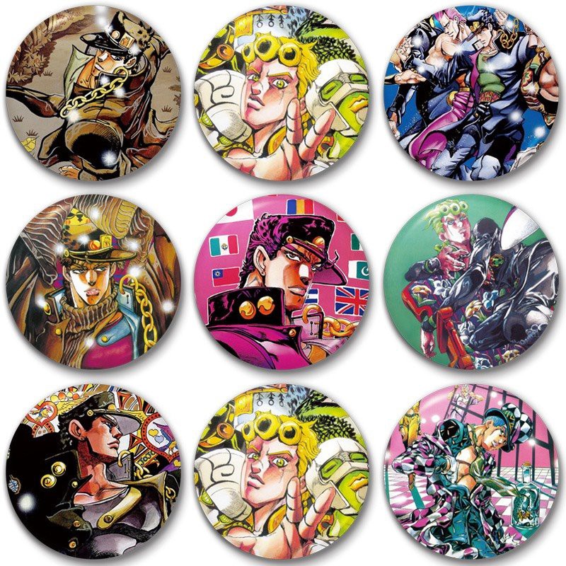 (JJ2) Huy hiệu IN HÌNH Cuộc Phiêu Lưu Bí Ẩn Jojo's Bizarre Adventure anime chibi dễ thương xinh xắn