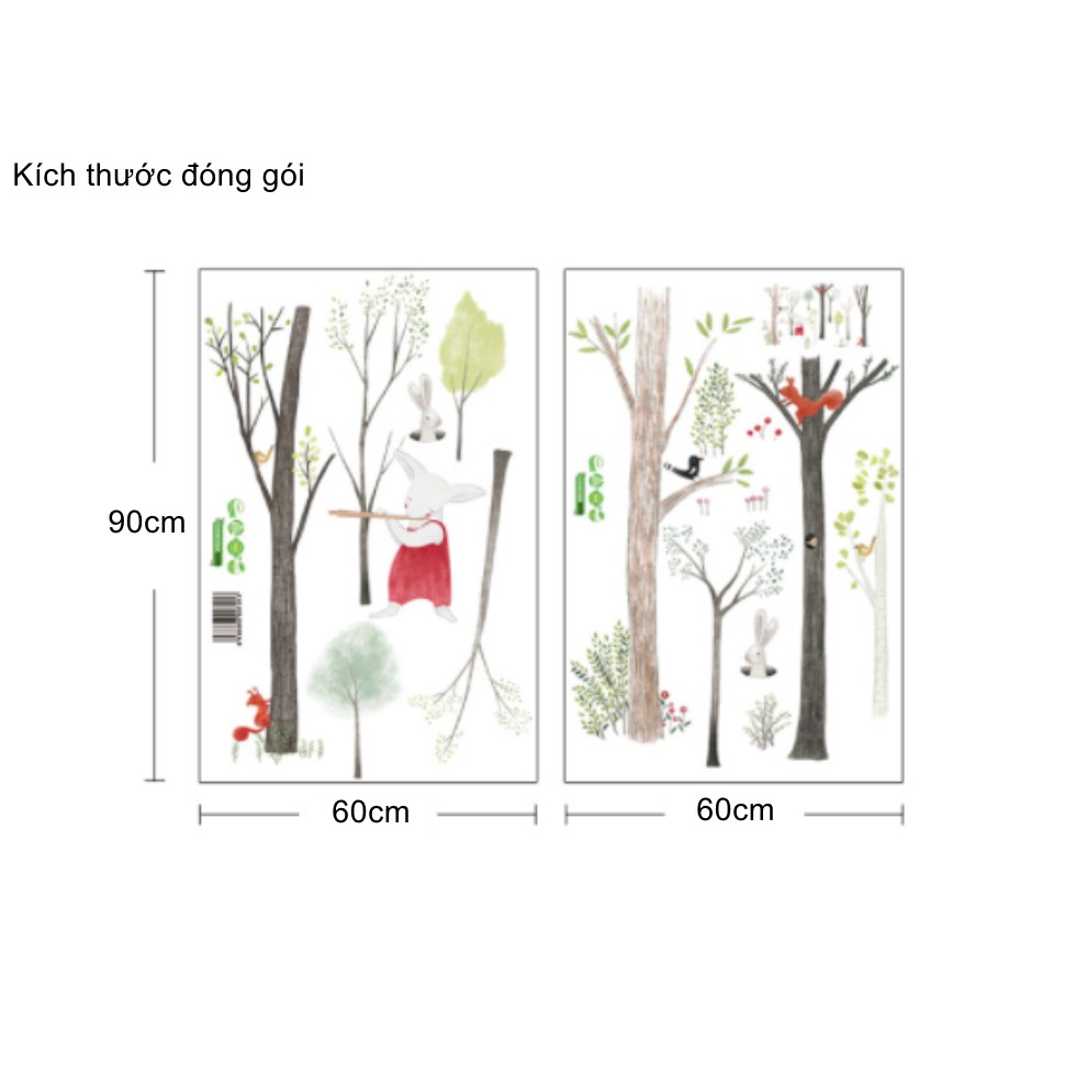 Decal dán tường trang trí - RỪNG CÂY TUỔI THƠ CHO BÉ YÊU HIỆN ĐẠI