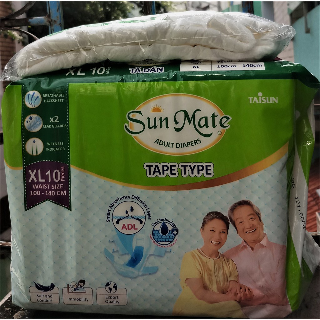 Tã dán SunMate XL10 mẫu mới vòng bụng 100-140cm