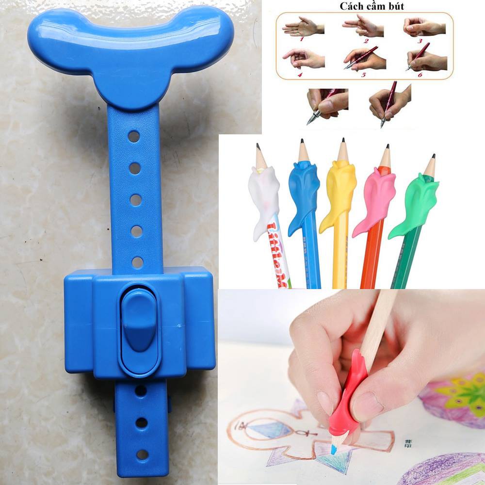 Giá đỡ cằm chống cận thị tặng 05 đầu cầm bút khi viết cho bé