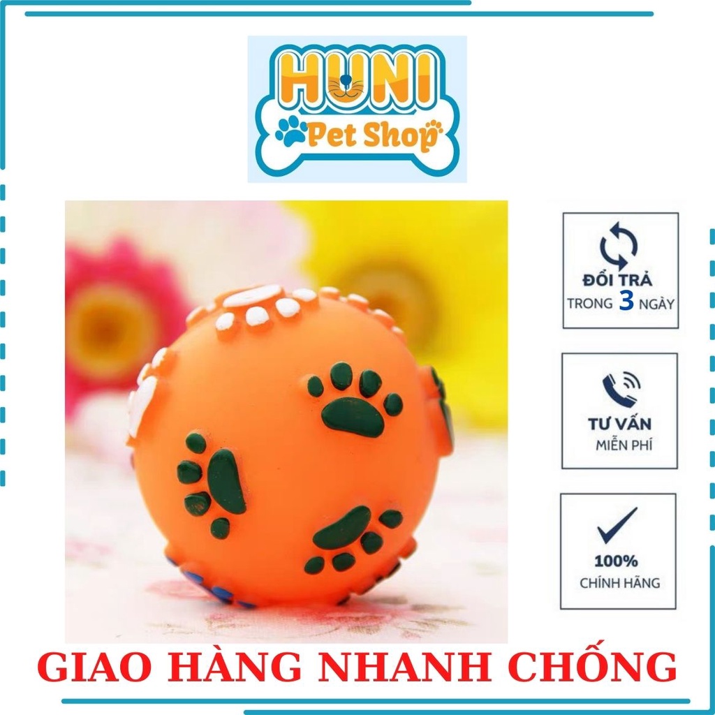 Đồ chơi cho chó gặm quả bóng hình dấu chân phát tiếng kêu đồ chơi cho chó con - Huni Petshop