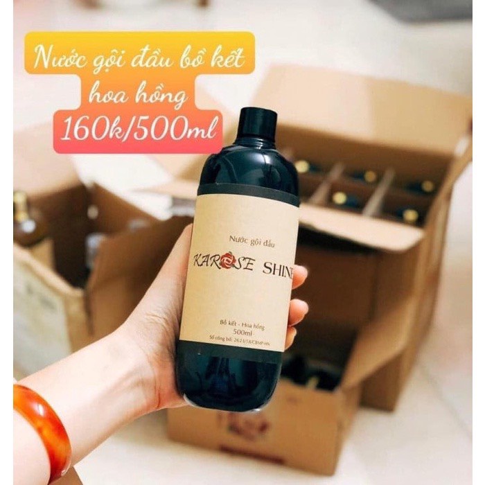 (500ml) KAROSE SHINE Nước Gội đầu Hoa Hồng-Bồ Kết Sạch Gàu, Ngăn Rụng Tóc, Giúp Tóc Chắc Khỏe, mềm mượt
