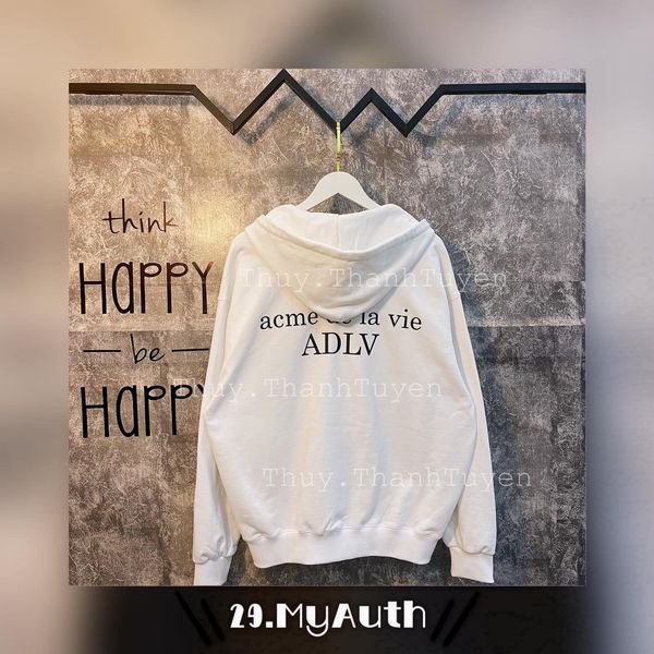 Áo HOODIE ADLV  ZIP BASIC WHITE