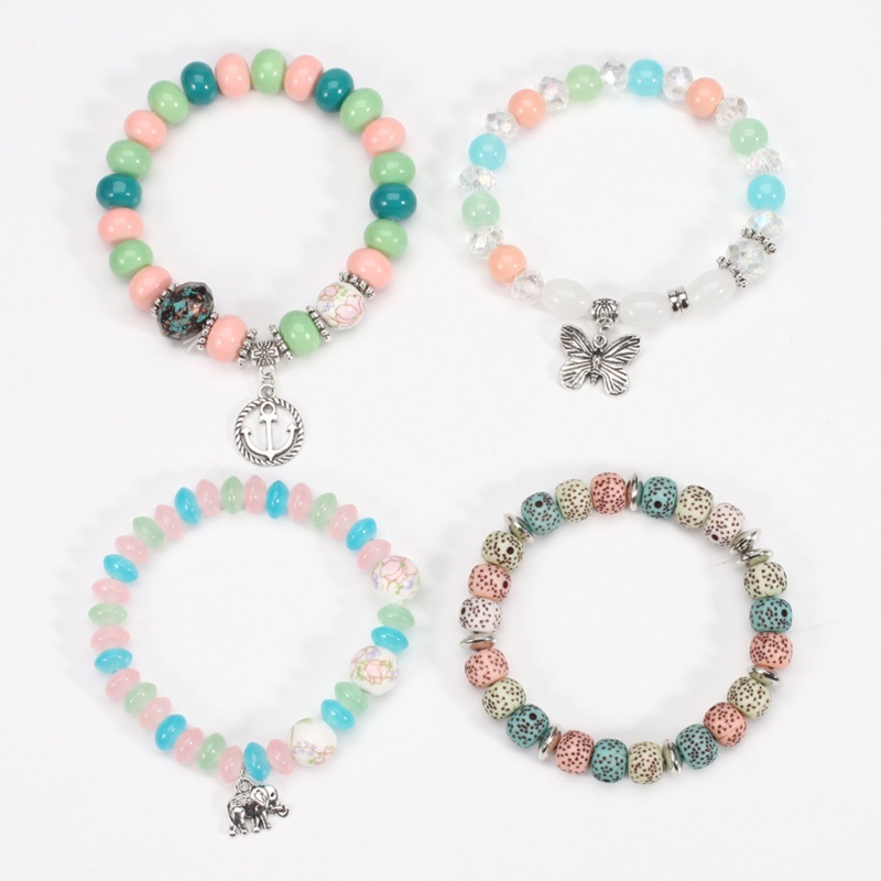 Vòng Tay Chuỗi Hạt Nhiều Lớp Phong Cách Bohemian Thời Trang Đi Biển Mùa Hè