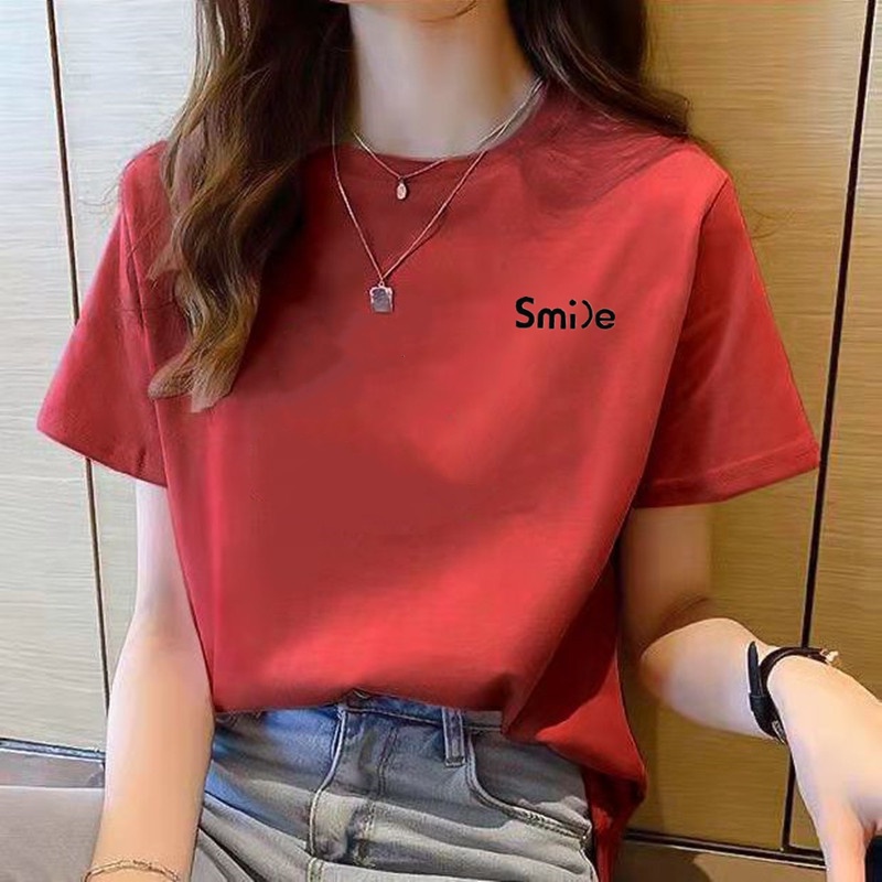 Korean version of loose fashion print trend short-sleeved T-shirt woman